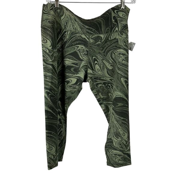 Athleta Transcend 7/8 Tight Sumi Marble Green Women's Size 3X New With Tags - Picture 2 of 11